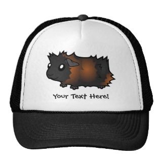 Cartoon Guinea Pig (black brindle) hats by SugarVsSpice