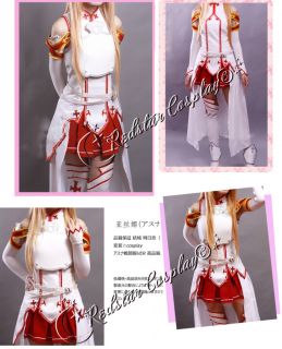 Sword Art Online Asuna Yuuki Cosplay Costume   Custom made in any size