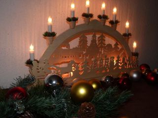 Kerzenbruecke Schwibbogen Lichterbogen Weihnachtsbeleuchtung mit 8