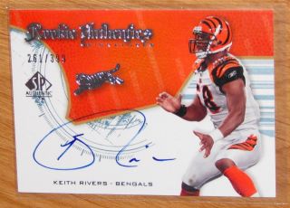 2008 SP Authentic Keith Rivers rookie auto RC #261/399