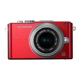 Olympus PEN E PL3 Systemkamera 3 Zoll rot Kit mit Kamera