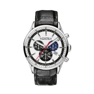 Roamer Herren Armbanduhr XL Superior Chronograph Leder 508837 Sl1