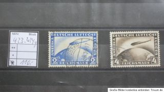 Deutsches Reich Nr. 423 424 gestempelt, Zeppelin, 1x signiert Schlegel
