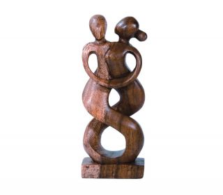 Liebespaar Liebende Skulptur Holz Deko Figur 30 cm