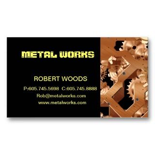 steam metal punk gear work business card template