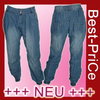 Damen Chino Pump Jeans HoSe *bLue* PLuderHose Pumphose Gr.36 W28 (S) #