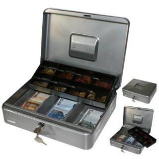 Geldkassette / Geldkassetten, Marktkassette 300 x 240 x 90 mm, silber