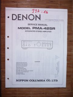 Service Manual für Denon PMA 425 R ,ORIGINAL