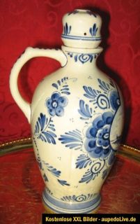 Eine alte Holland Blau weiß Keramik Vase/ Krug mit Deckel