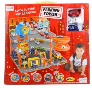 tolle Garage Parkgarage Tower 3 Ebenen mit Lift + 3 Spielzeugautos