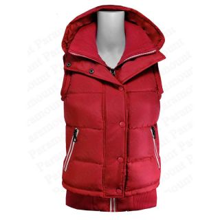 Womens Hooded Zipped Gilet Padded Body Warmer Vest Puffer Jacket