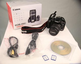 Canon EOS 450D 12.2 MP Digitalkamera   Schwarz (Kit mit 2 Objektiven