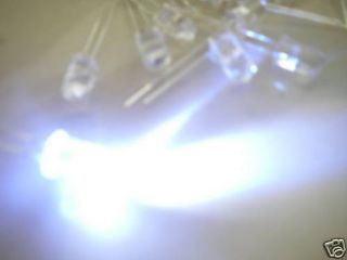 S443   10 Stück Blink LED 3mm weiß klar Flash 20° 10000 mcd Blinker