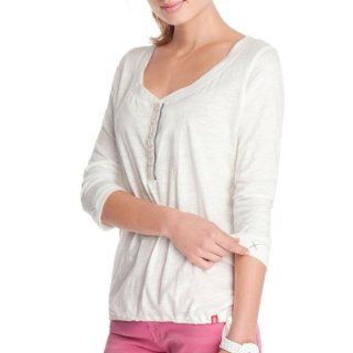 edc by ESPRIT Damen T Shirt 013CC1K003, Knopfleiste