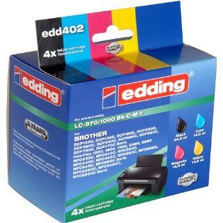 Edding Brother LC970+1000 Tintenpatrone Multipack 4 dreifarbig 