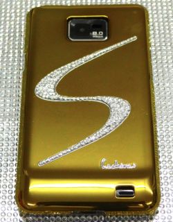 SAMSUNG GALAXY S2 i9100 gold S STRASS BLING spiegel chrom Cover hard