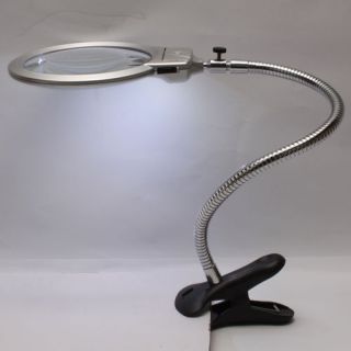 LIGHTED TABLE TOP DESK MAGNIFIER MAGNIFYING GLASS WITH CLAMP