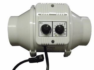 Rohrventilator 150mm Rohr 467/552 m³/h Drehzahlregler & Thermostat