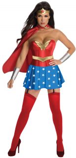 Damen Kostüm Sexy Wonder Woman Kleid Korsett Superheld Outfit S