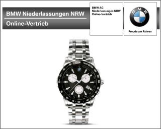 Original BMW Herren Armbanduhr Sport Chrono Edelstahl, schwarz / Uhr