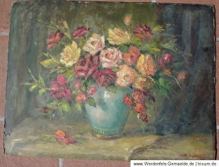 Öl Gemälde von W.Bitschkowsky, Blumen, 60x79cm (23)