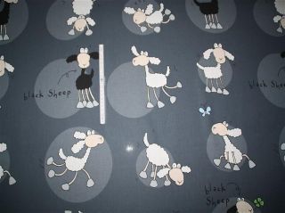 Baumwoll (Kinder) Stoff,Motiv black Sheep,(Schäfchen) Meterware