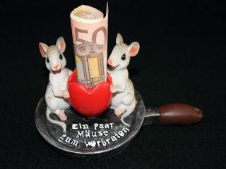 Mäuse zum Verbraten Geldgeschenk Figur Deko Geschenk Hochzeit