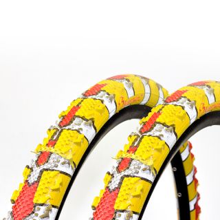 2x Sweetskinz Hazarea Fahrrad Reifen 26 x 1,95 50 559 rot gelb Reflex