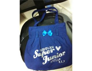 Super Junior canvas bag blue color With E.L.F 