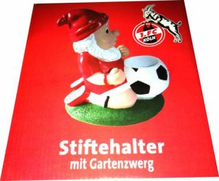 WOW 1.FC Köln Stiftehalter mit Zwerg Gartenzwerg Bürozwerg