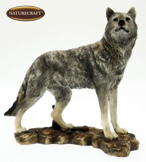 The Emporium   Naturecraft Realistic Large Grey Wolf Figurine Statue