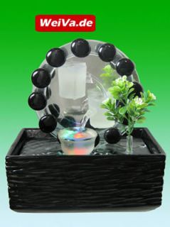 Feng Shui Keramik   Glas Zimmerbrunnen mit LED Beleuchtung 514