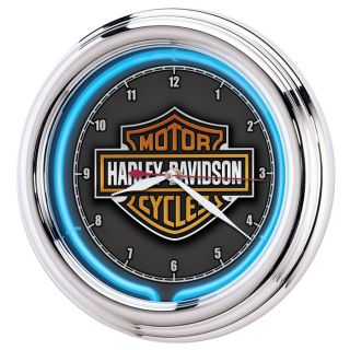 Harley Davidson® Essential Bar & Shield Neon Wanduhr