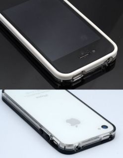 Black White transparent Bumper Tasche Case Cover for Apple iPhone 4S 4