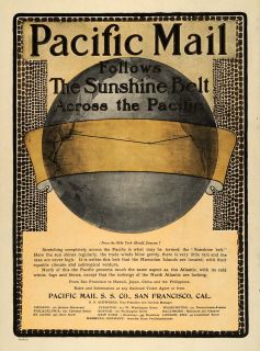 1906 Ad Pacific Mail Sunshine Belt Route R. P. Schwerin   ORIGINAL