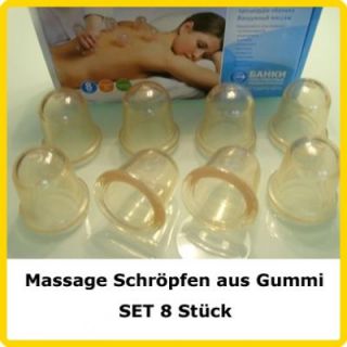 Massage Schröpfen aus Gummi SET aus 8 Stück, Schröpfköpfe, Banki