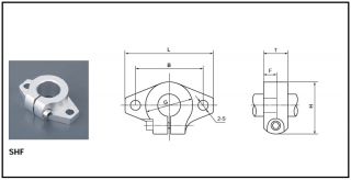 Wellenhalter SHF13 für Linearführung 13mm CNC, Flansch