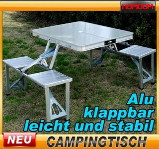 Alu Sitzgruppe Camping Picknick Tisch 4 Stuhl Klapptisch Sitzgarnitur