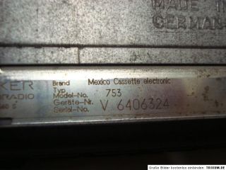 Becker Mexico Typ 753 Kassettenradio Autoradio Mercedes W107 W123 W124