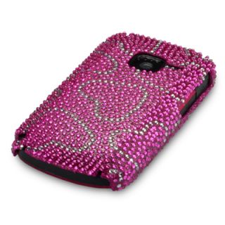PINK LOVE HEARTS DIAMANTE BLING CASE COVER FOR NOKIA C3