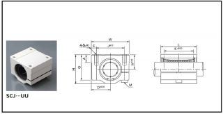 Linearlager 12mm mit Gehäuse SCJ12UU Spiel einstellbar CNC