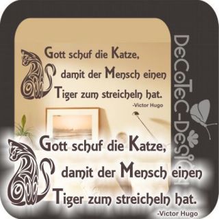 W588 Tiger Katze Wandtattoo Wandaufkleber Zitat Victor Hugo Küche