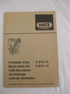 ERSATZTEILLISTE HATZ E573.10 E673.10