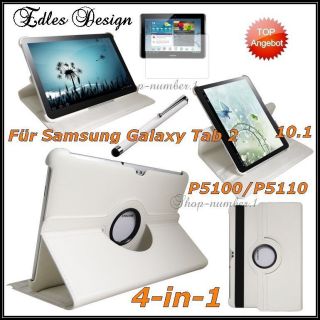 360° Schutz Hülle Samsung Galaxy Tab 2 10.1 Leder Tasche 4in1 Case