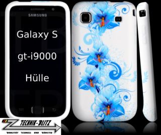 Schutz Hülle Weiß Samsung Galaxy S / s+ Hawaii Blau gt i9000 / i9001