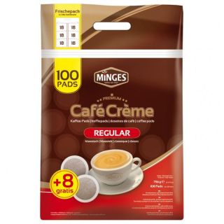 Minges Kaffeepads Megapack Café Crème Regular, 100 + 8 Pads Gratis
