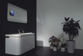 WASCHTISCH 120 Badezimmer Weiß, Set mit LCD TV