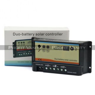 12V/24V 20A 2 Batterie Solar Regler Laderegler LCD Solarregler