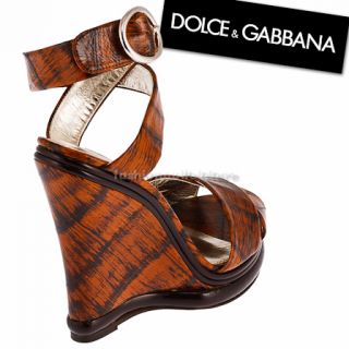 Dolce&Gabbana 605 Damen Schuhe Pumps shoes braun Leder