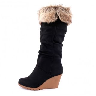 Stiefeletten Damen Boots Fell Stiefel Damenschuhe schwarz khaki Trend